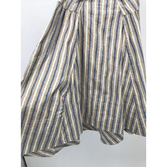 Free People Beige Blue Striped Sleeveless Mini Dress Womens 4 - Picture 4 of 11